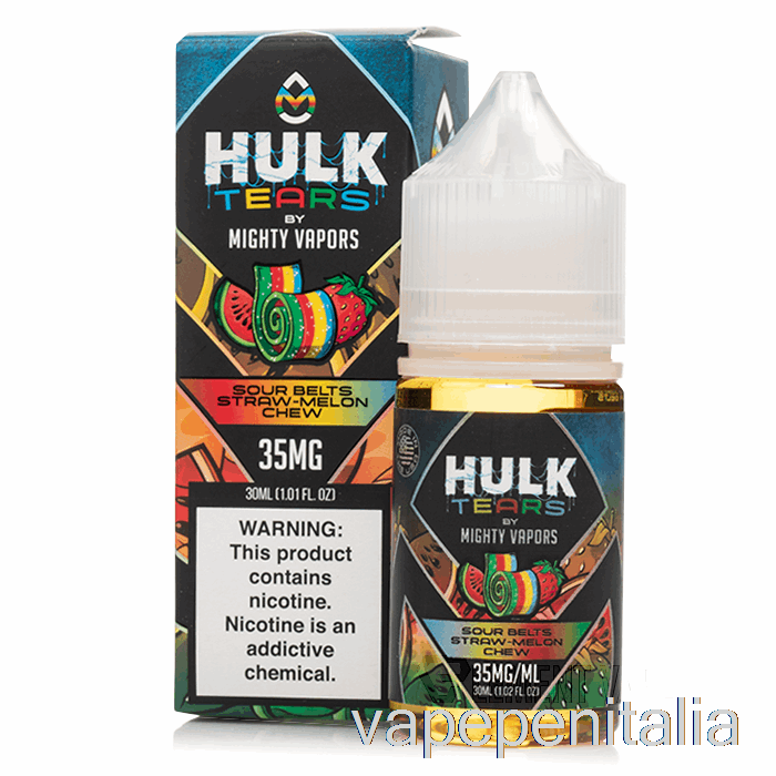 Vape Box Mod Cinture Acide Cannuccia Melone Da Masticare - Sali Di Lacrime Di Hulk - 30 Ml 35 Mg